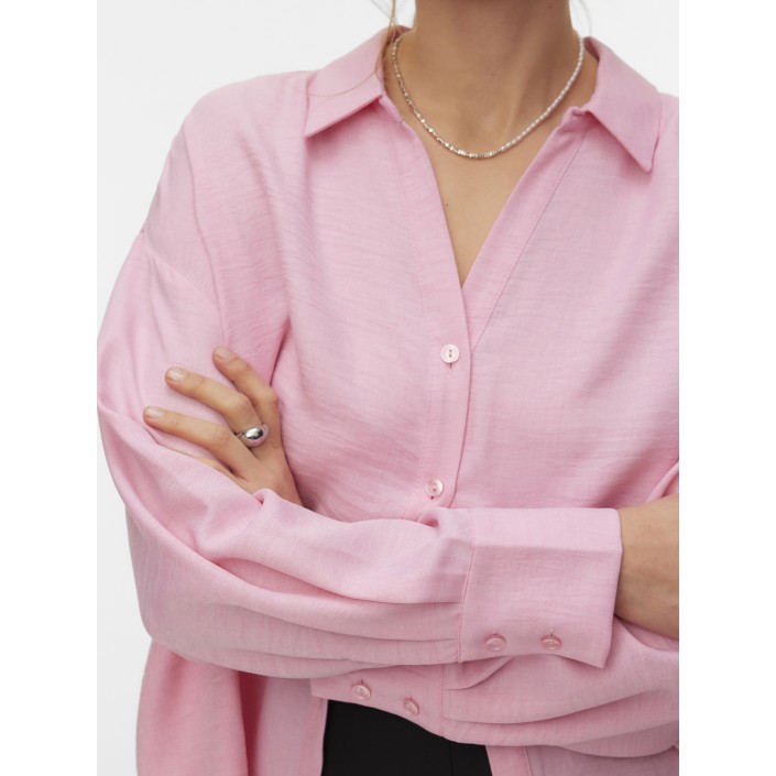 Vero Moda VMMELANEY QUEENY LS SHIRT WVN NOOS Prism Pink | Freewear VMMELANEY QUEENY LS SHIRT WVN NOOS - www.freewear.nl - Freewear