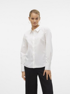 Vero Moda VMANNA LS FITTED SHIRT WVN GA NOOS Bright White | Freewear VMANNA LS FITTED SHIRT WVN GA NOOS - www.freewear.nl - Freewear