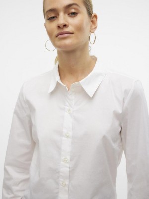 Vero Moda VMANNA LS FITTED SHIRT WVN GA NOOS Bright White | Freewear VMANNA LS FITTED SHIRT WVN GA NOOS - www.freewear.nl - Freewear