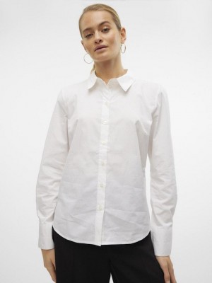 Vero Moda VMANNA LS FITTED SHIRT WVN GA NOOS Bright White | Freewear VMANNA LS FITTED SHIRT WVN GA NOOS - www.freewear.nl - Freewear