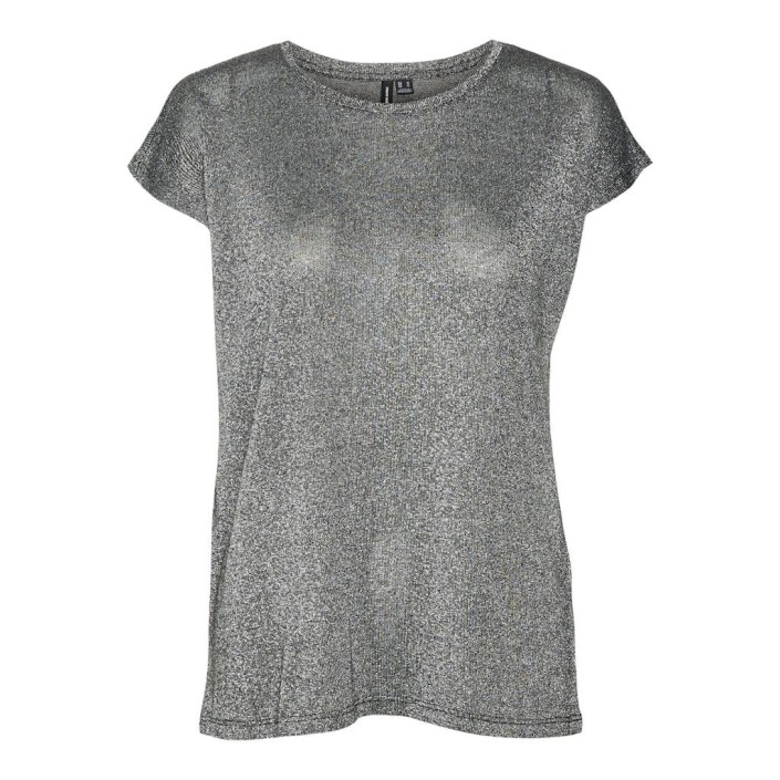 Vero Moda VMSARAH AVA SS TOP JRS GA NOOS Black/SILVER LUREX | Freewear VMSARAH AVA SS TOP JRS GA NOOS - www.freewear.nl - Freewear