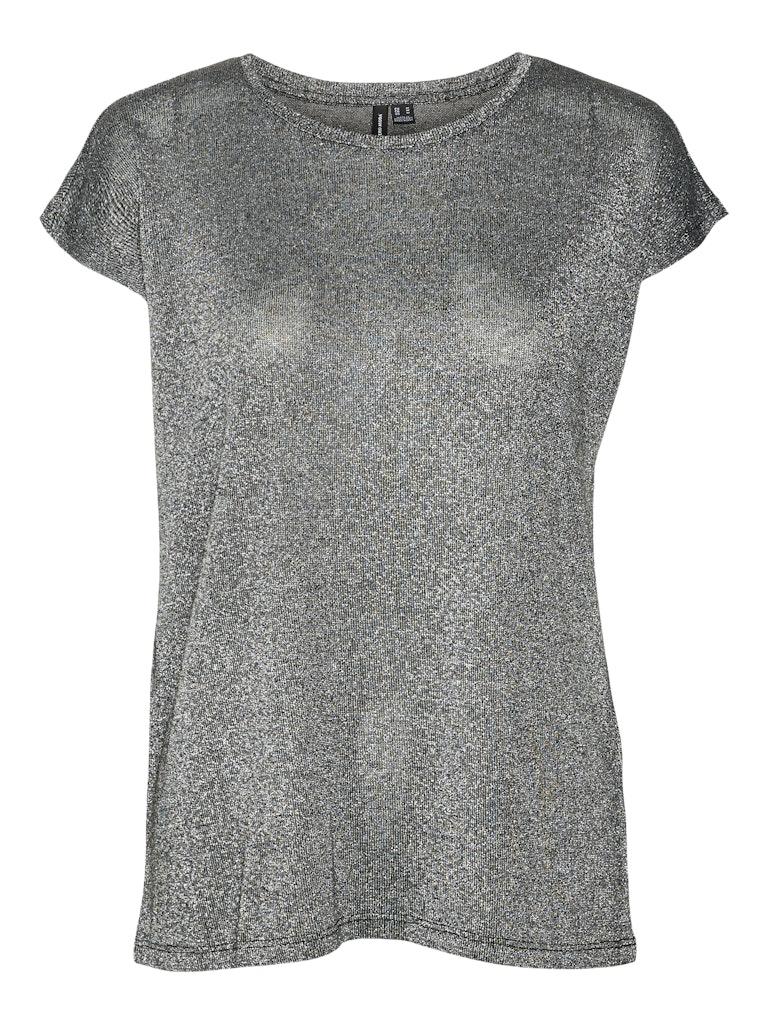 Loose fit top van viscosemix met effectgaren, model 'SARAH'