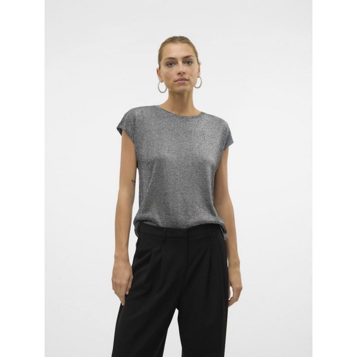 Vero Moda VMSARAH AVA SS TOP JRS GA NOOS Black/SILVER LUREX | Freewear VMSARAH AVA SS TOP JRS GA NOOS - www.freewear.nl - Freewear