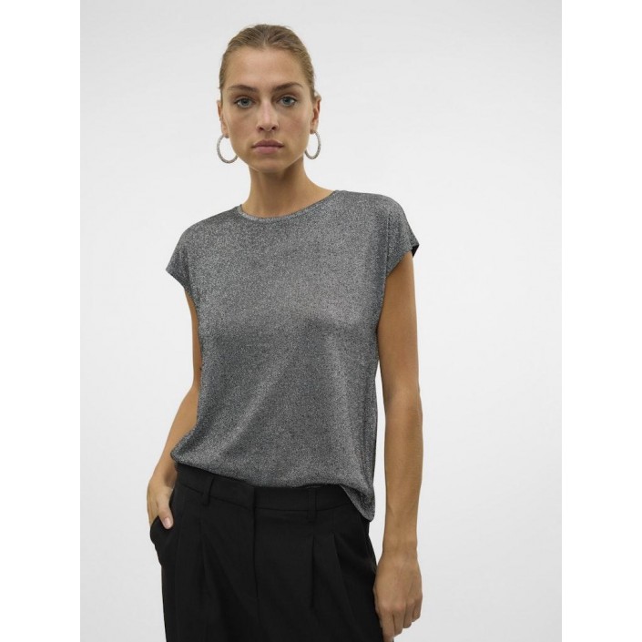 Vero Moda VMSARAH AVA SS TOP JRS GA NOOS Black/SILVER LUREX | Freewear VMSARAH AVA SS TOP JRS GA NOOS - www.freewear.nl - Freewear