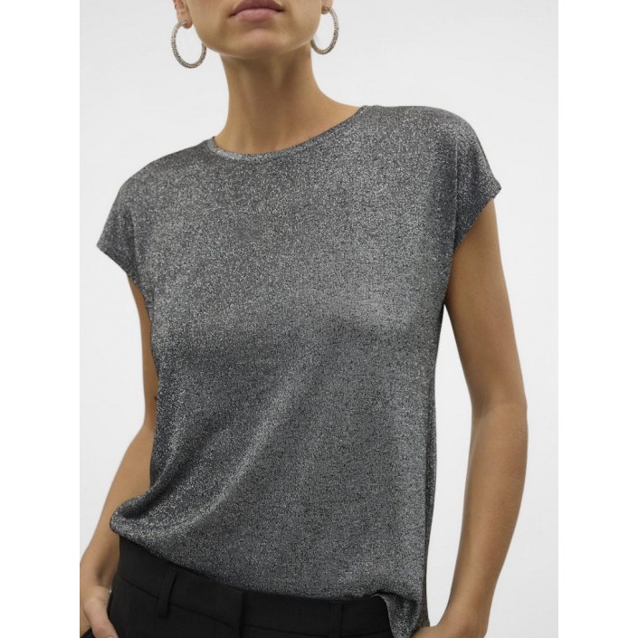 Vero Moda VMSARAH AVA SS TOP JRS GA NOOS Black/SILVER LUREX | Freewear VMSARAH AVA SS TOP JRS GA NOOS - www.freewear.nl - Freewear