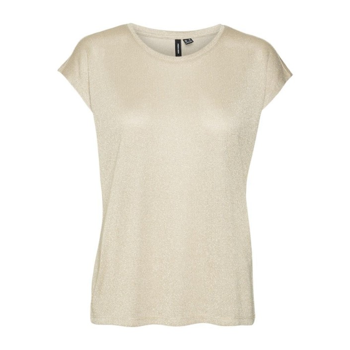 Vero Moda VMSARAH AVA SS TOP JRS GA NOOS Silver Mink/GOLD LUREX | Freewear VMSARAH AVA SS TOP JRS GA NOOS - www.freewear.nl - Freewear