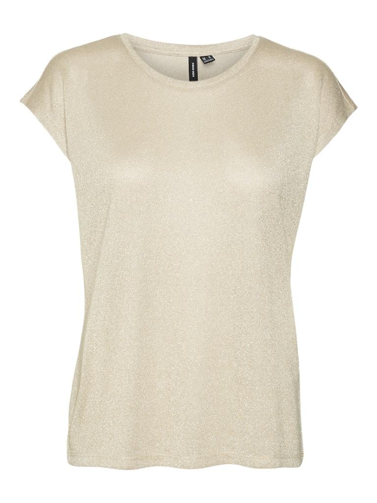 Loose fit top van viscosemix met effectgaren, model 'SARAH'