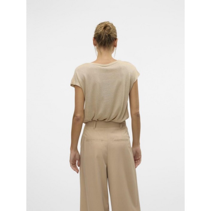 Vero Moda VMSARAH AVA SS TOP JRS GA NOOS Silver Mink/GOLD LUREX | Freewear VMSARAH AVA SS TOP JRS GA NOOS - www.freewear.nl - Freewear