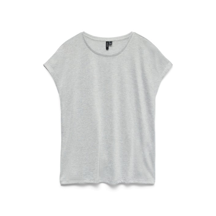 Vero Moda VMSARAH AVA SS TOP JRS GA NOOS Light Grey Melange/SILVER LUREX | Freewear VMSARAH AVA SS TOP JRS GA NOOS - www.freewear.nl - Freewear