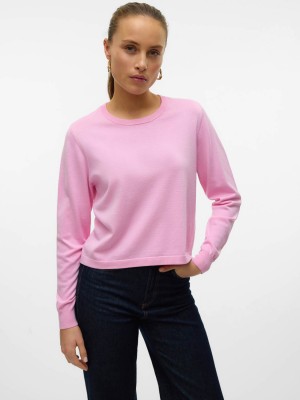 Vero Moda VMSILJE LS O-NECK SHORT PULLOVER GA: Bonbon | Freewear VMSILJE LS O-NECK SHORT PULLOVER GA: - www.freewear.nl - Freewear