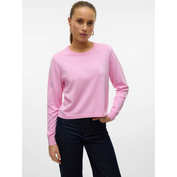 Vero Moda VMSILJE LS O-NECK SHORT PULLOVER GA: Bonbon | Freewear VMSILJE LS O-NECK SHORT PULLOVER GA: - www.freewear.nl - Freewear