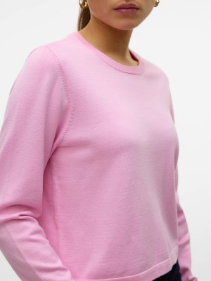 Vero Moda VMSILJE LS O-NECK SHORT PULLOVER GA: Bonbon | Freewear VMSILJE LS O-NECK SHORT PULLOVER GA: - www.freewear.nl - Freewear