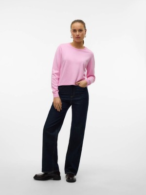 Vero Moda VMSILJE LS O-NECK SHORT PULLOVER GA: Bonbon | Freewear VMSILJE LS O-NECK SHORT PULLOVER GA: - www.freewear.nl - Freewear