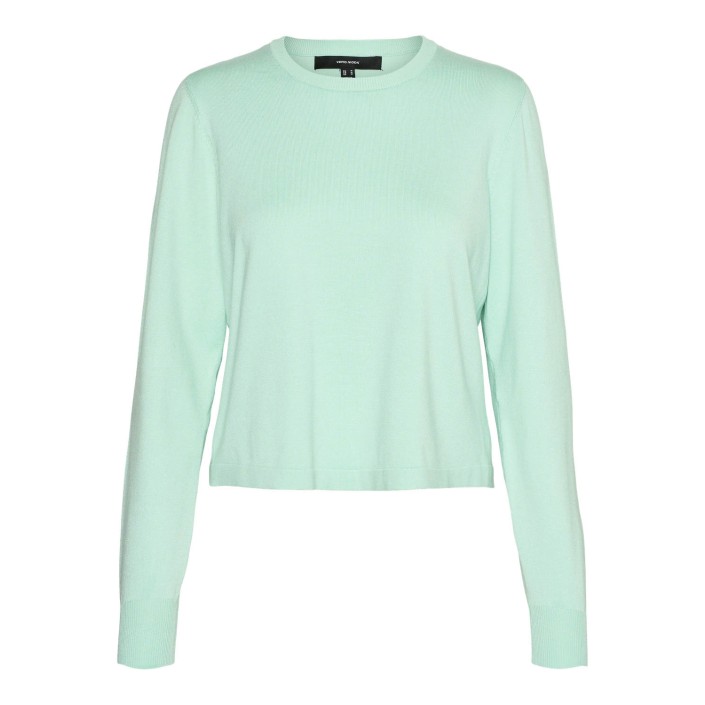 Vero Moda VMSILJE LS O-NECK SHORT PULLOVER GA: Birds Egg Green | Freewear VMSILJE LS O-NECK SHORT PULLOVER GA: - www.freewear.nl - Freewear