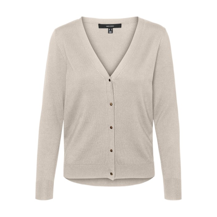 Vero Moda VMSILJE LS V-NECK CARDIGAN GA NOOS Moonbeam | Freewear VMSILJE LS V-NECK CARDIGAN GA NOOS - www.freewear.nl - Freewear