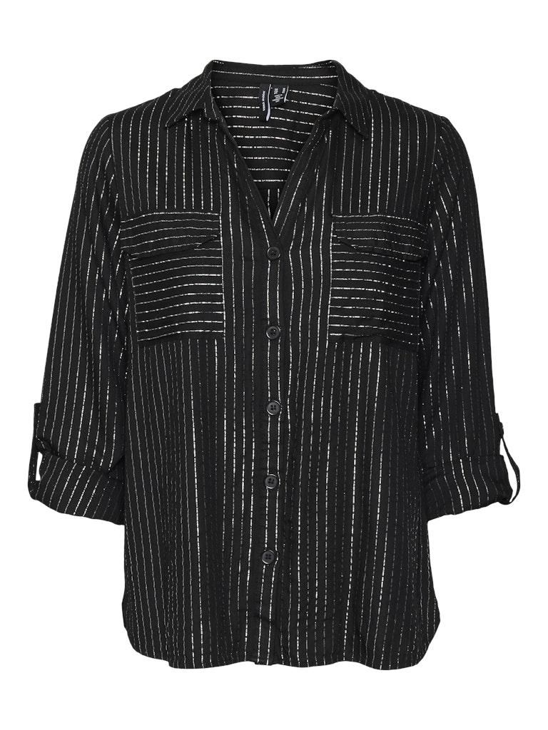 Vero Moda Blouse Vmbumpy Ls Glitter Shirt Wvn Ga Noo 10321777 Black/silver Lur Dames Maat - XL