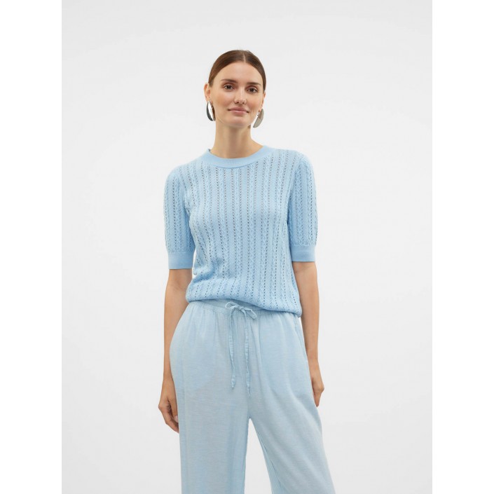Vero Moda VMMORENA 2/4 O-NECK PULLOVER GA BOO: Airy Blue | Freewear VMMORENA 2/4 O-NECK PULLOVER GA BOO: - www.freewear.nl - Freewear