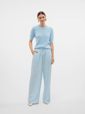 Vero Moda VMMORENA 2/4 O-NECK PULLOVER GA BOO: Airy Blue | Freewear VMMORENA 2/4 O-NECK PULLOVER GA BOO: - www.freewear.nl - Freewear