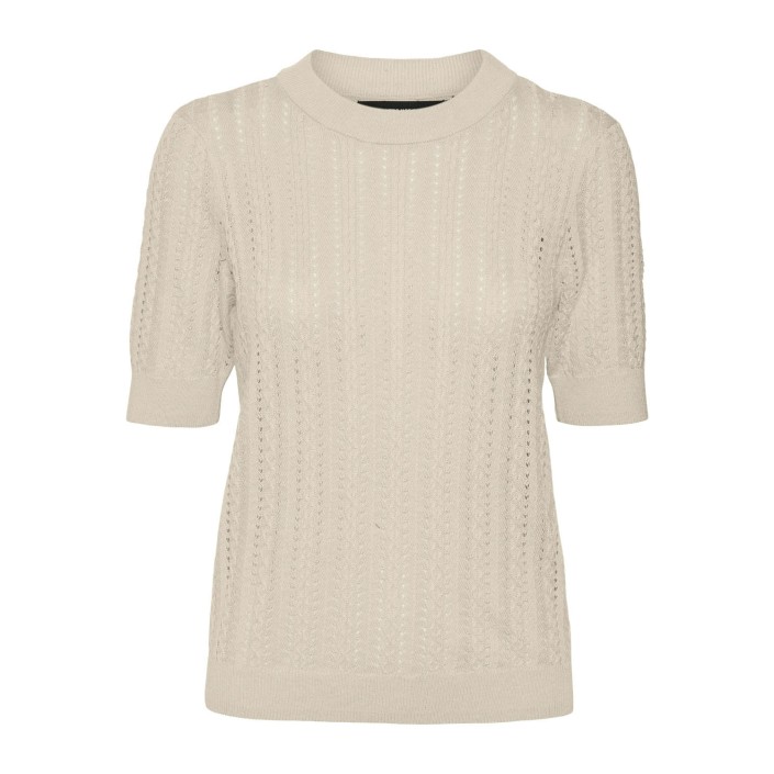 Vero Moda VMMORENA 2/4 O-NECK PULLOVER GA BOO: Birch | Freewear VMMORENA 2/4 O-NECK PULLOVER GA BOO: - www.freewear.nl - Freewear