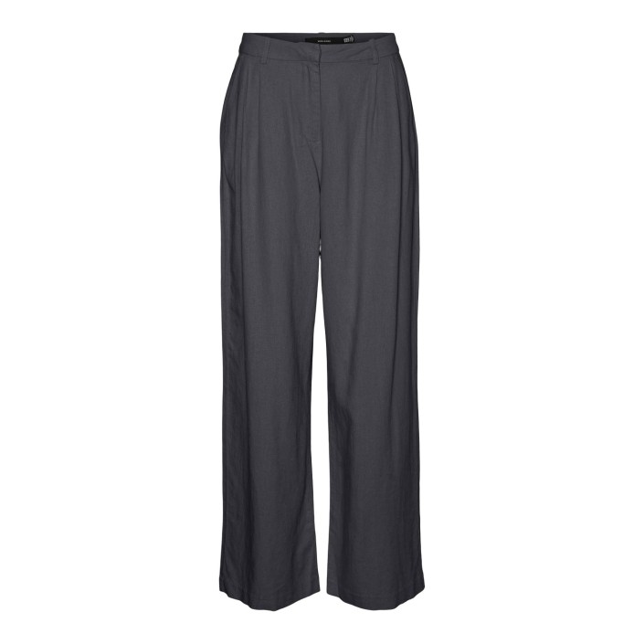 Vero Moda VMMINDY MW LINEN DAD PANT MIX Oatmeal/GREY PINSTRIPE | Freewear VMMINDY MW LINEN DAD PANT MIX - www.freewear.nl - Freewear
