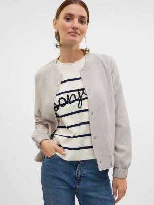 Vero Moda VMCASSIDY LS BOMBER JACKET BOO Vapor Blue/MELANGE | Freewear VMCASSIDY LS BOMBER JACKET BOO - www.freewear.nl - Freewear
