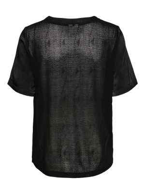 Vero Moda VMVIFIA S/S V-NECK TOP WVN BTQ Black | Freewear VMVIFIA S/S V-NECK TOP WVN BTQ - www.freewear.nl - Freewear