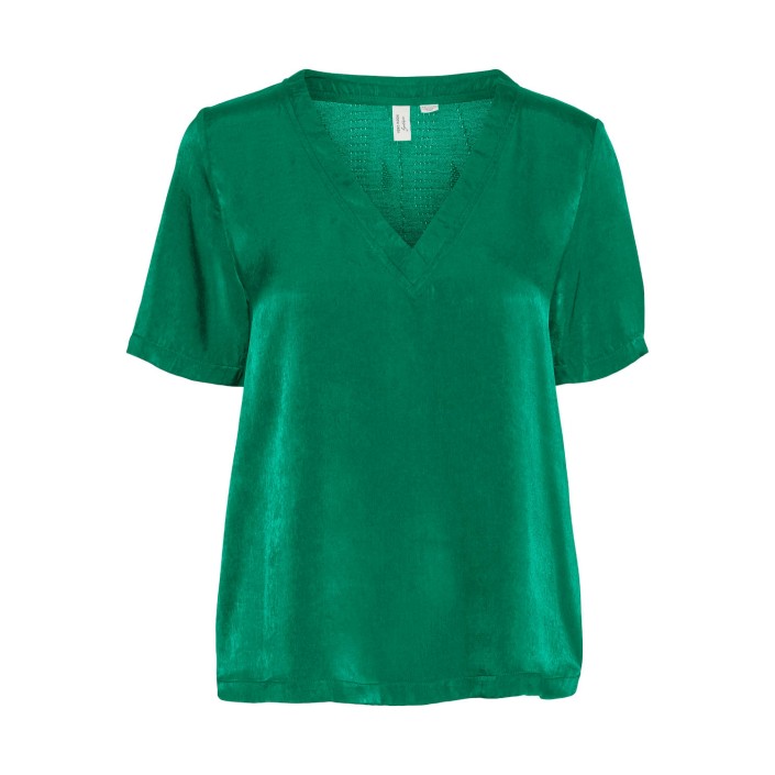 Vero Moda VMVIFIA S/S V-NECK TOP WVN BTQ Bosphorus | Freewear VMVIFIA S/S V-NECK TOP WVN BTQ - www.freewear.nl - Freewear