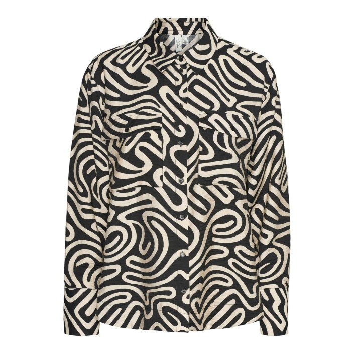 Vero Moda VMVIGDIS L/S SHIRT WVN BTQ GA Black/Vigdis | Freewear VMVIGDIS L/S SHIRT WVN BTQ GA - www.freewear.nl - Freewear