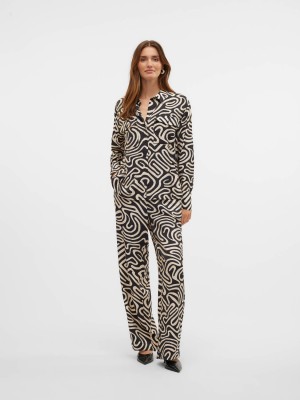 Vero Moda VMVIGDIS H/W PANTS WVN BTQ GA Black/Vigdis | Freewear VMVIGDIS H/W PANTS WVN BTQ GA - www.freewear.nl - Freewear