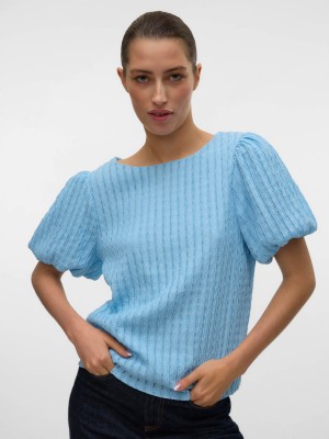 Vero Moda VMNOMI SS TOP JRS GA Airy Blue | Freewear VMNOMI SS TOP JRS GA - www.freewear.nl - Freewear