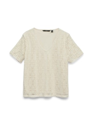 Vero Moda VMMAYA SS V NECK TOP JRS Birch | Freewear VMMAYA SS V NECK TOP JRS - www.freewear.nl - Freewear