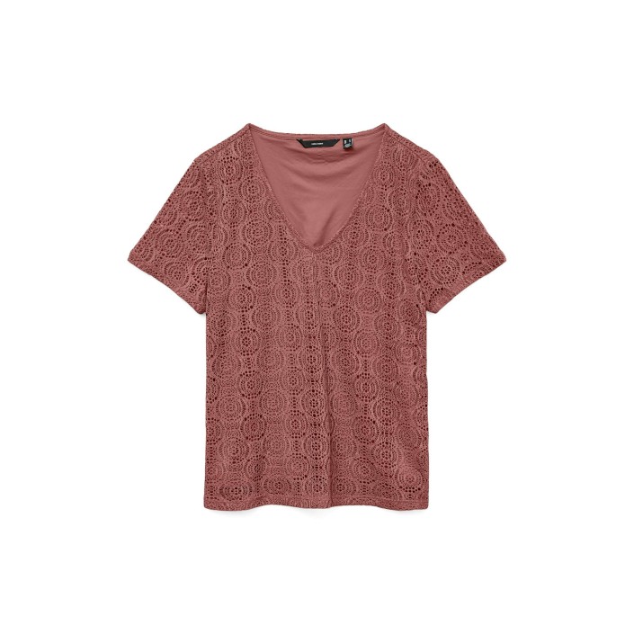 Vero Moda VMMAYA SS V NECK TOP JRS Marsala | Freewear VMMAYA SS V NECK TOP JRS - www.freewear.nl - Freewear