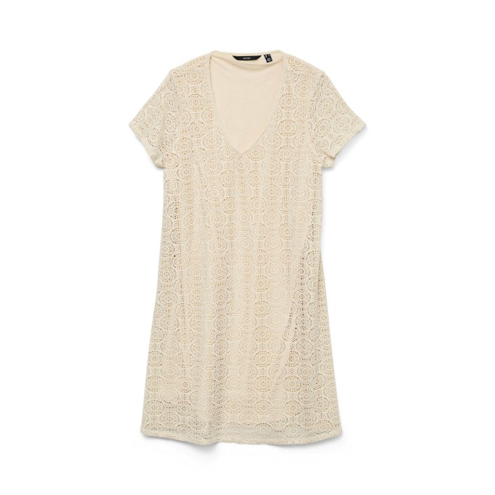Vero Moda VMMAYA SS V NECK SHORT DRESS JRS VO Birch | Freewear VMMAYA SS V NECK SHORT DRESS JRS VO - www.freewear.nl - Freewear