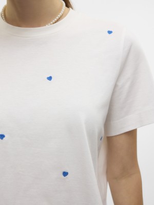 Vero Moda VMSOLVEI METTE SS TOP BOX JRS SPE G: Snow White/HEARTS | Freewear VMSOLVEI METTE SS TOP BOX JRS SPE G: - www.freewear.nl - Freewear