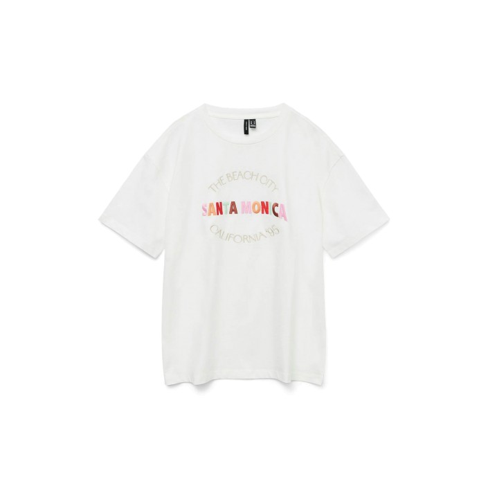 Vero Moda VMSARA MIA SS TOP BOX JRS SPE GA Snow White/SANTA MONICA | Freewear VMSARA MIA SS TOP BOX JRS SPE GA - www.freewear.nl - Freewear