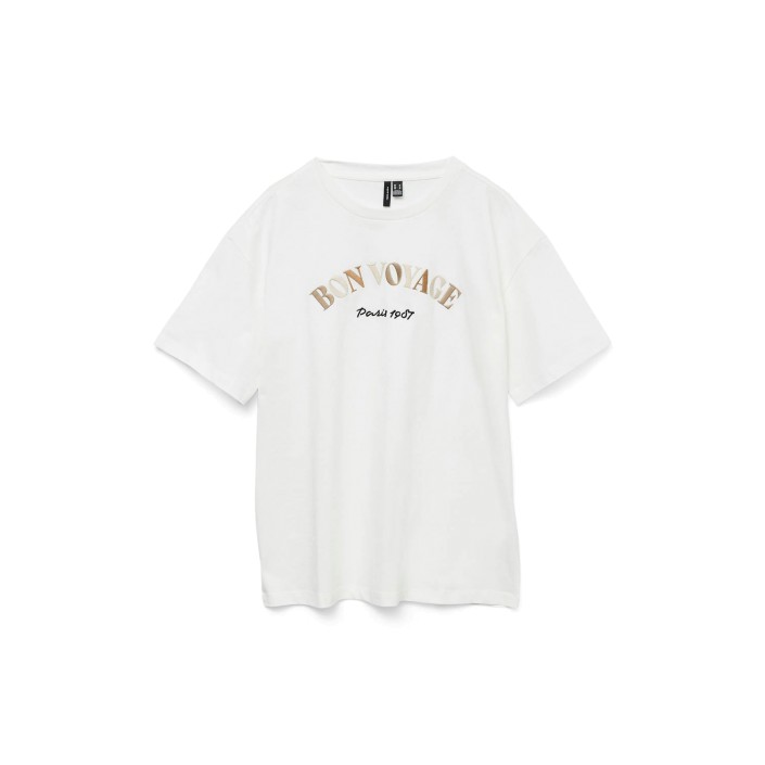 Vero Moda VMSARA MIA SS TOP BOX JRS SPE GA Snow White/BONVOYAGE | Freewear VMSARA MIA SS TOP BOX JRS SPE GA - www.freewear.nl - Freewear