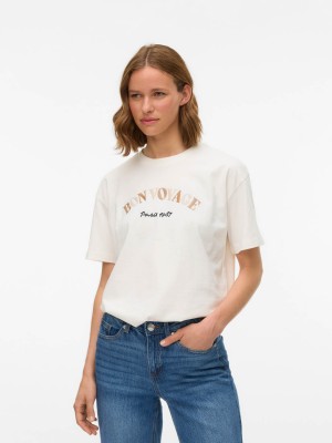 Vero Moda VMSARA MIA SS TOP BOX JRS SPE GA Snow White/BONVOYAGE | Freewear VMSARA MIA SS TOP BOX JRS SPE GA - www.freewear.nl - Freewear