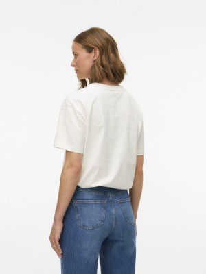 Vero Moda VMSARA MIA SS TOP BOX JRS SPE GA Snow White/BONVOYAGE | Freewear VMSARA MIA SS TOP BOX JRS SPE GA - www.freewear.nl - Freewear