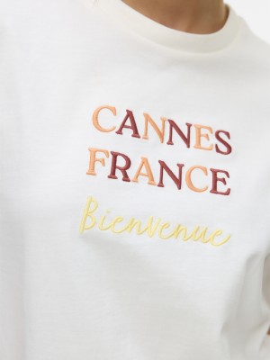 Vero Moda VMSARA MIA SS TOP BOX JRS SPE GA Snow White/CANNES FRANCE | Freewear VMSARA MIA SS TOP BOX JRS SPE GA - www.freewear.nl - Freewear