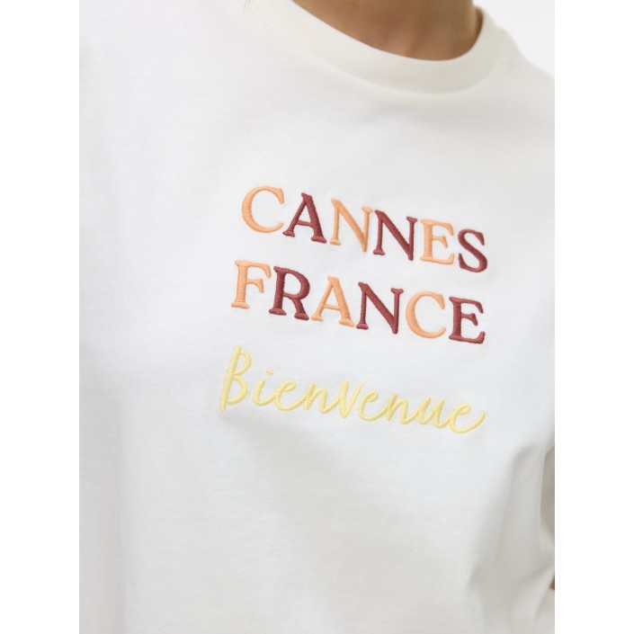 Vero Moda VMSARA MIA SS TOP BOX JRS SPE GA Snow White/CANNES FRANCE | Freewear VMSARA MIA SS TOP BOX JRS SPE GA - www.freewear.nl - Freewear