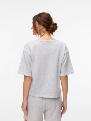 Vero Moda VMRONJA 2/4 SWEAT JRS GA NOOS Super Light Grey Melange | Freewear VMRONJA 2/4 SWEAT JRS GA NOOS - www.freewear.nl - Freewear