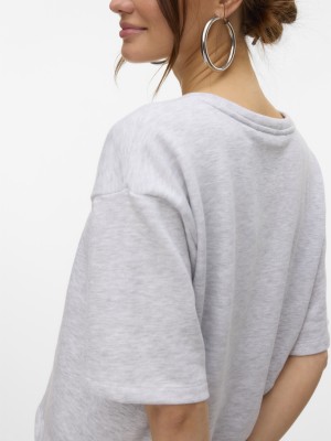 Vero Moda VMRONJA 2/4 SWEAT JRS GA NOOS Super Light Grey Melange | Freewear VMRONJA 2/4 SWEAT JRS GA NOOS - www.freewear.nl - Freewear