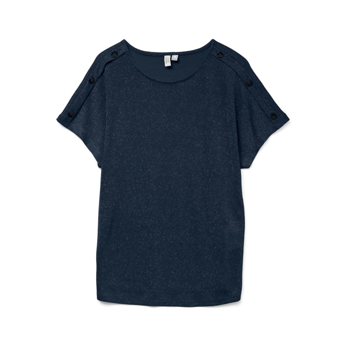 Vero Moda VMBROOK S/S O-NECK TOP JRS BTQ GA Navy Blazer/Lurex | Freewear VMBROOK S/S O-NECK TOP JRS BTQ GA - www.freewear.nl - Freewear