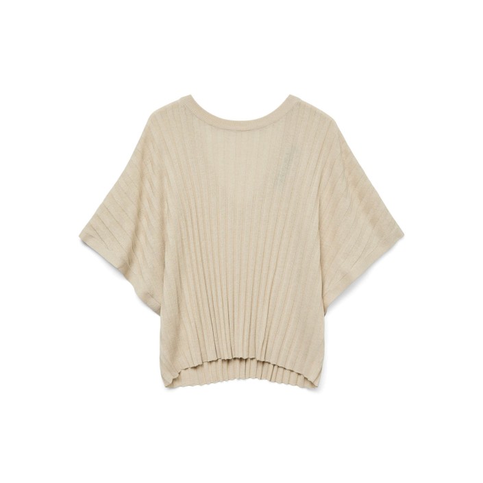 Vero Moda VMBARBADOS SS V-BACK PULLOVER GA SE Oatmeal/W. MELANGE | Freewear VMBARBADOS SS V-BACK PULLOVER GA SE - www.freewear.nl - Freewear