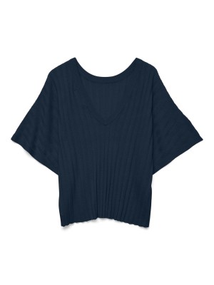 Vero Moda VMBARBADOS SS V-BACK PULLOVER GA SE Navy Blazer | Freewear VMBARBADOS SS V-BACK PULLOVER GA SE - www.freewear.nl - Freewear