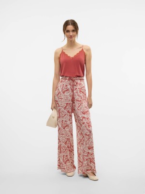 Vero Moda VMBALI HW WIDE PANTS WVN BTQ GA Marsala/BALI | Freewear VMBALI HW WIDE PANTS WVN BTQ GA - www.freewear.nl - Freewear