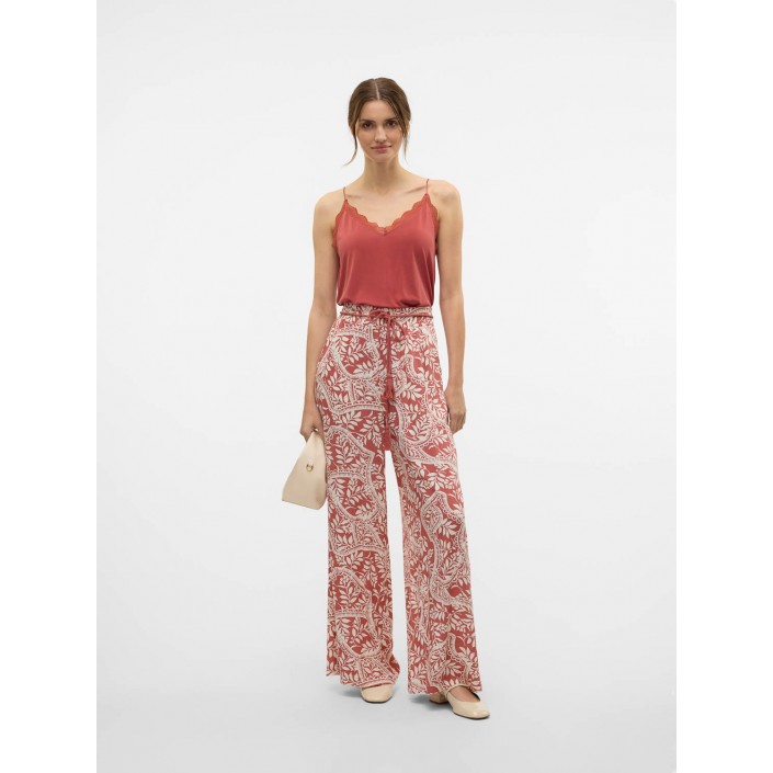 Vero Moda VMBALI HW WIDE PANTS WVN BTQ GA Marsala/BALI | Freewear VMBALI HW WIDE PANTS WVN BTQ GA - www.freewear.nl - Freewear