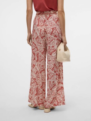 Vero Moda VMBALI HW WIDE PANTS WVN BTQ GA Marsala/BALI | Freewear VMBALI HW WIDE PANTS WVN BTQ GA - www.freewear.nl - Freewear