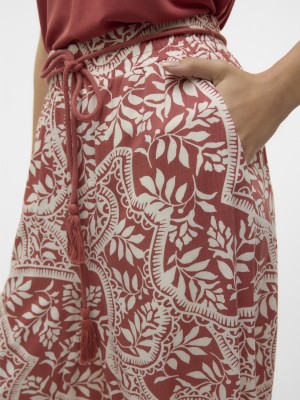 Vero Moda VMBALI HW WIDE PANTS WVN BTQ GA Marsala/BALI | Freewear VMBALI HW WIDE PANTS WVN BTQ GA - www.freewear.nl - Freewear