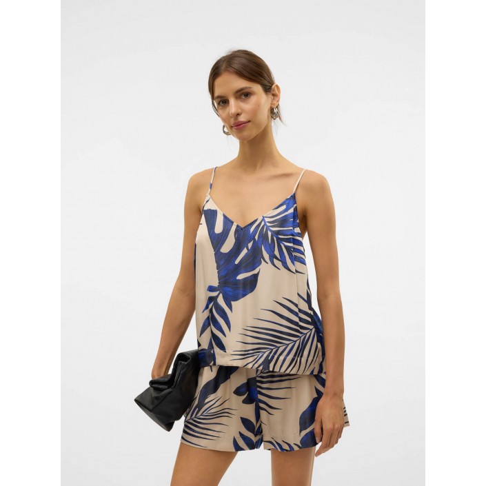 Vero Moda VMVINA SINGLET TOP WVN GA Cloud Dancer/Leaf | Freewear VMVINA SINGLET TOP WVN GA - www.freewear.nl - Freewear